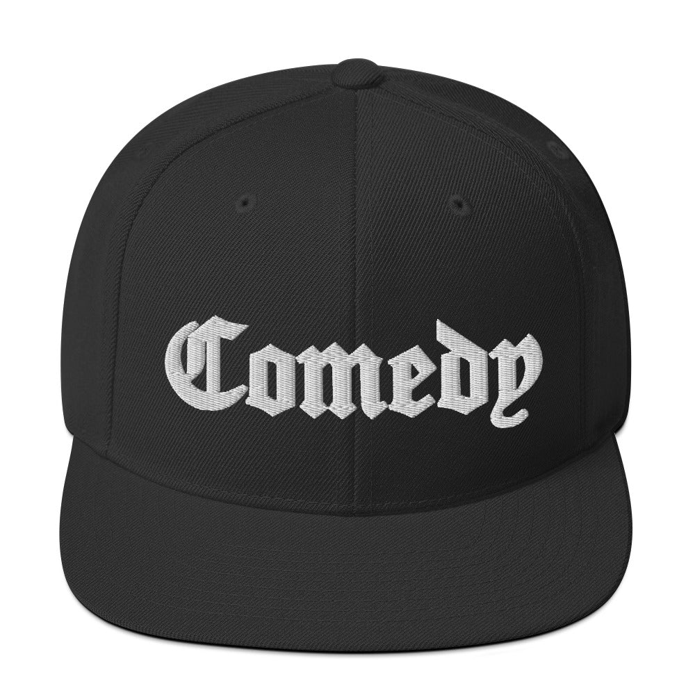 Black Snapback with Attitude - Comedy the Brand - Retro Style Stand-Up Comedy Fan Gear