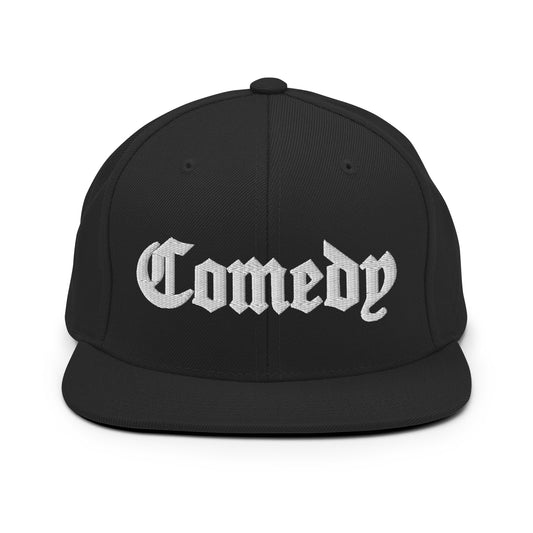 Black Snapback with Attitude - Comedy the Brand - Retro Style Stand-Up Comedy Fan Gear