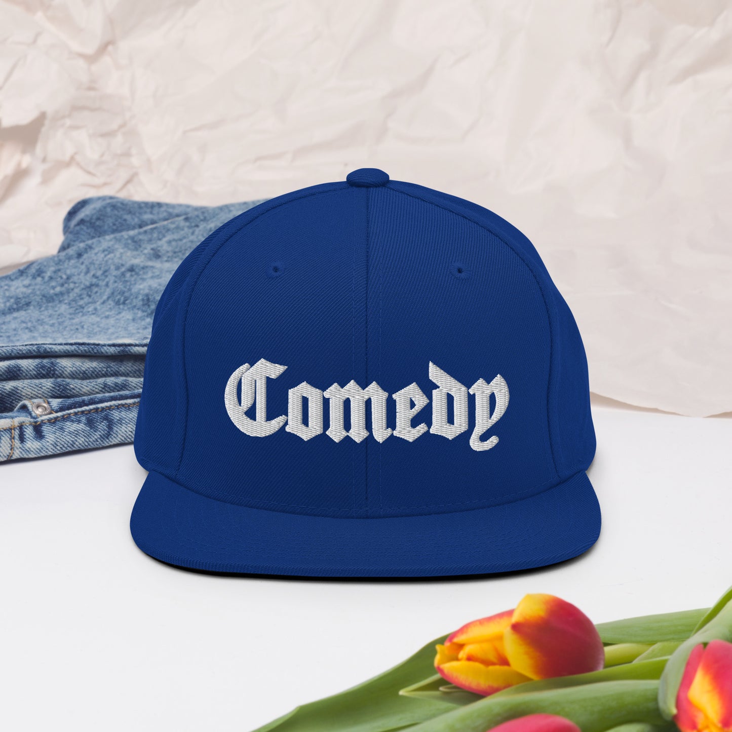 Blue Neighbor Snapback Hat - Comedy the Brand - Stand-Up Comedy Fan Gear